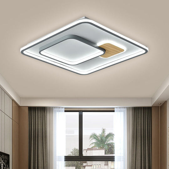 Acrylic Ceiling Mounted LED Flush Lamp - Minimalistic Design with Warm/White Light, 16.5"/20.5" Width