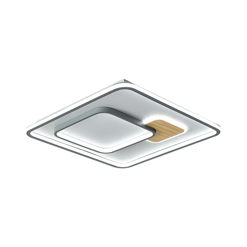 Acrylic Ceiling Mounted LED Flush Lamp - Minimalistic Design with Warm/White Light, 16.5"/20.5" Width