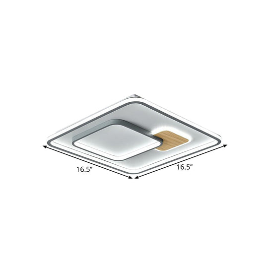 Acrylic Ceiling Mounted LED Flush Lamp - Minimalistic Design with Warm/White Light, 16.5"/20.5" Width