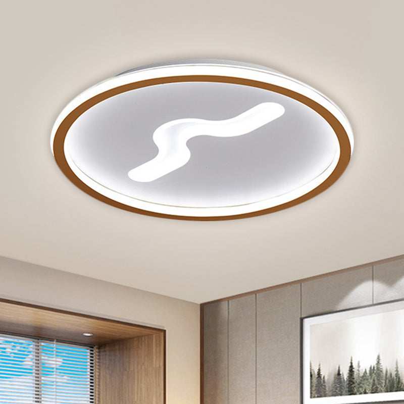 Modern Led Flush Light With Metallic Shade - Super Thin Ceiling Fixture In Black/Gold Warm/White