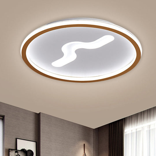 Modern Led Flush Light With Metallic Shade - Super Thin Ceiling Fixture In Black/Gold Warm/White