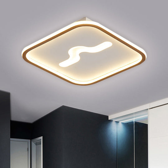 Nordic 16"/19.5" Flush Mount LED Ceiling Light in Metal Black/Gold with Warm/White Light