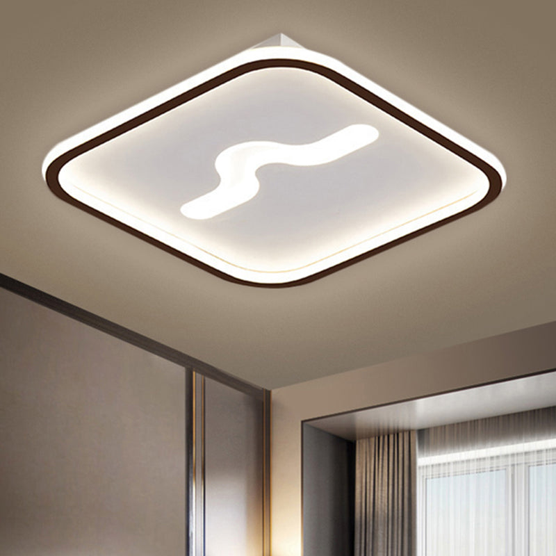 Nordic 16"/19.5" Flush Mount LED Ceiling Light in Metal Black/Gold with Warm/White Light