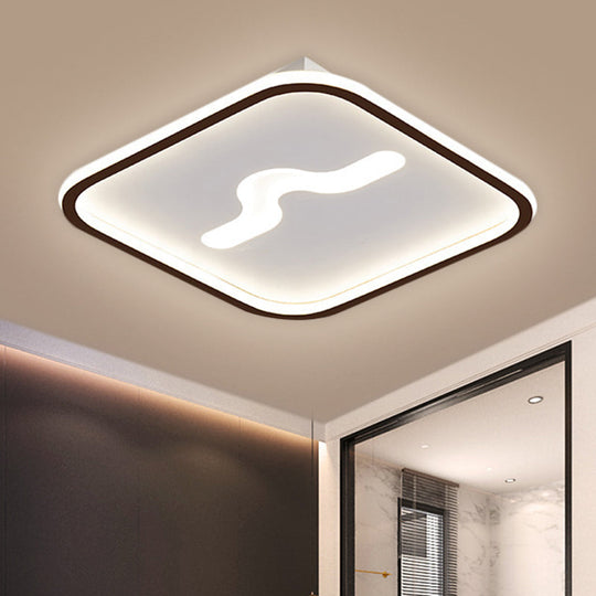 Nordic 16"/19.5" Flush Mount LED Ceiling Light in Metal Black/Gold with Warm/White Light