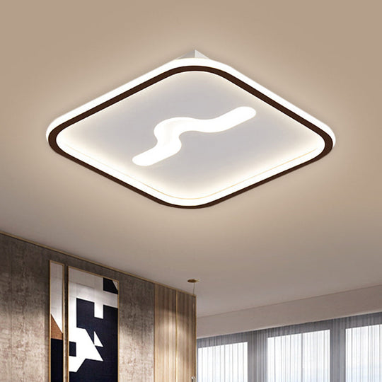 Nordic 16"/19.5" Flush Mount LED Ceiling Light in Metal Black/Gold with Warm/White Light