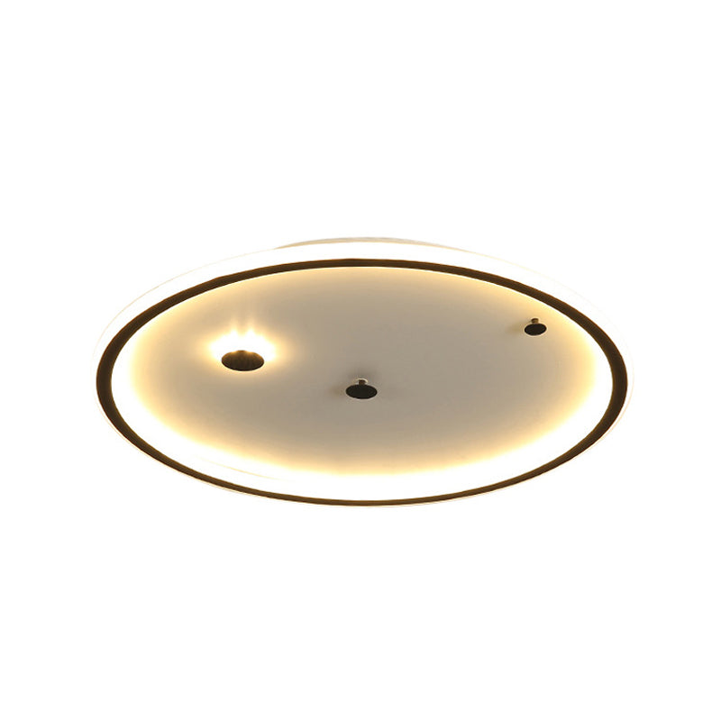 Minimalist LED Bedroom Flushmount Lamp with Round Acrylic Shade in Warm/White Light - 3 Sizes Available