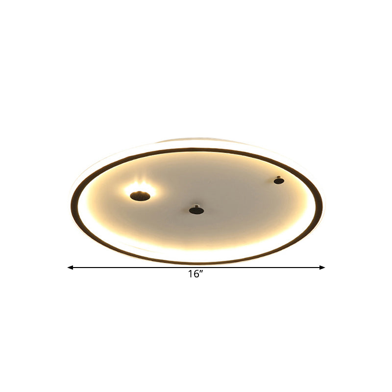 Minimalist LED Bedroom Flushmount Lamp with Round Acrylic Shade in Warm/White Light - 3 Sizes Available