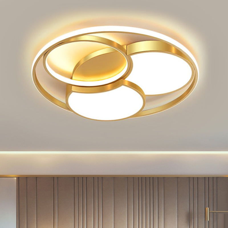 Gold Blossom LED Flush Mount Light Fixture - Modernist Metal Flush Lighting, Various Width Options (Customizable in 7 Days)