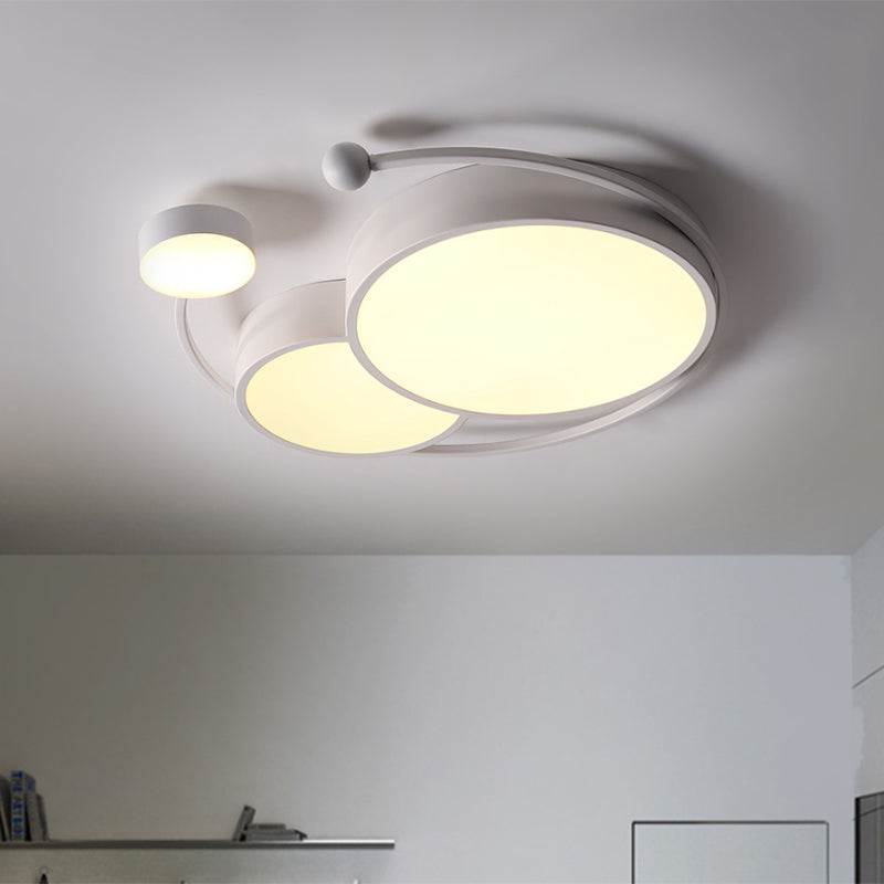 Simplicity Metallic Flushmount LED Ceiling Lamp - Warm/White/3 Color Light Options