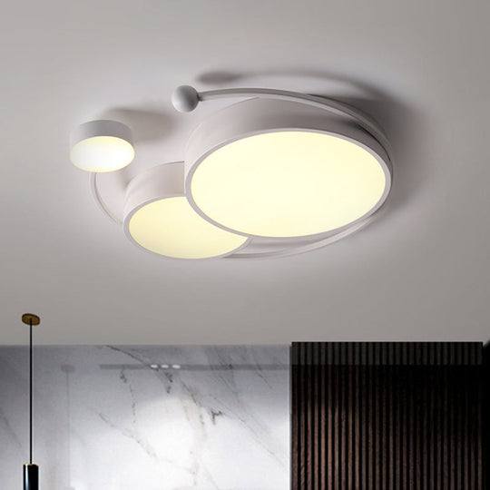 Simplicity Metallic Flushmount LED Ceiling Lamp - Warm/White/3 Color Light Options