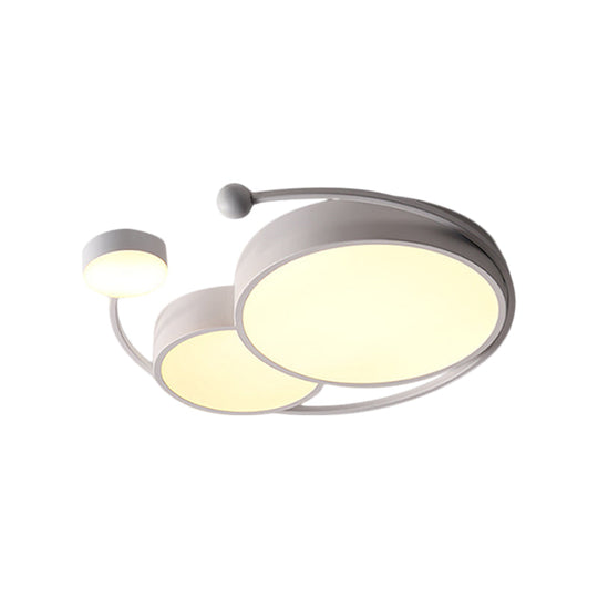 Simplicity Metallic Flushmount LED Ceiling Lamp - Warm/White/3 Color Light Options