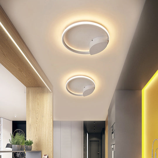 White Light Circular Flush Mount Led Ceiling Fixture (14/19/21.5) For Hallways And Corridors / 14