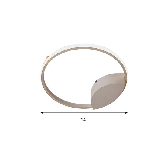 White Light Circular Flush Mount Led Ceiling Fixture (14/19/21.5) For Hallways And Corridors