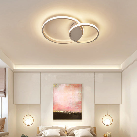 White Light Circular Flush Mount LED Ceiling Fixture (14"/19"/21.5") for Hallways and Corridors