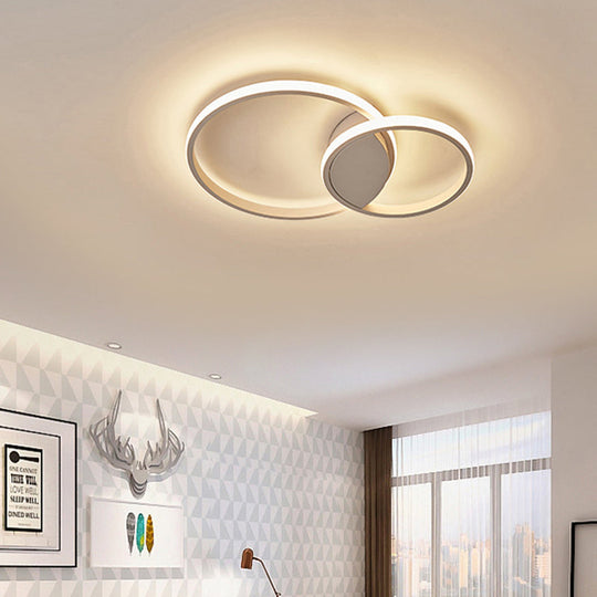 White Light Circular Flush Mount LED Ceiling Fixture (14"/19"/21.5") for Hallways and Corridors