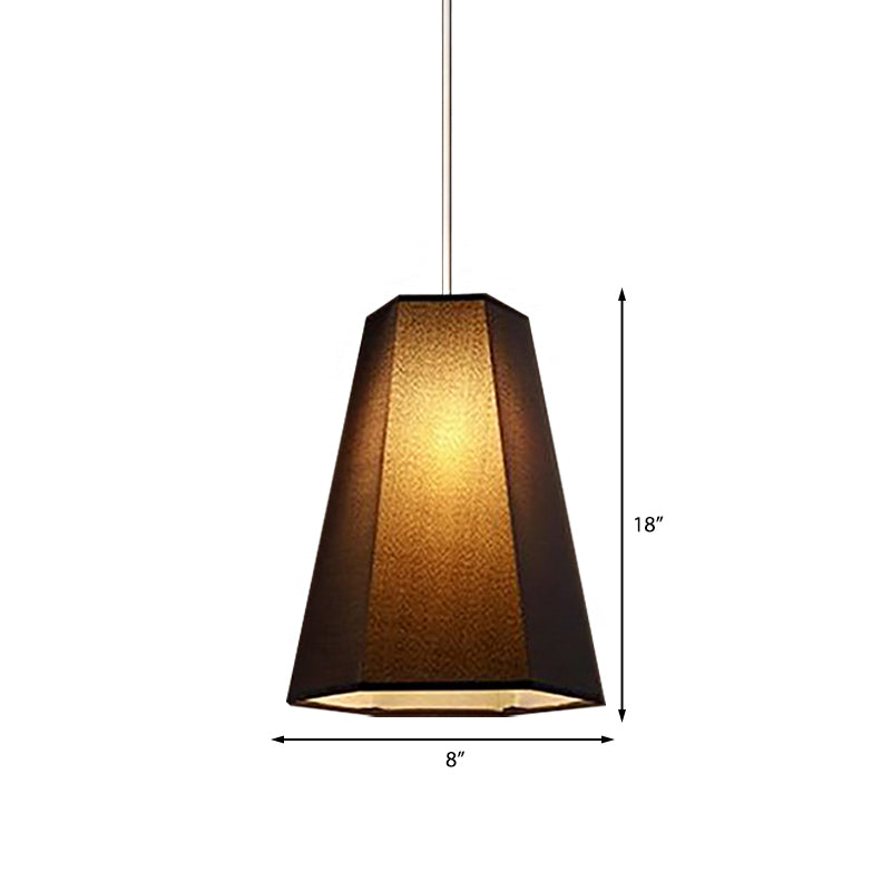 Tapered Fabric Hanging Light - Industrial Style Ceiling Pendant Fixture