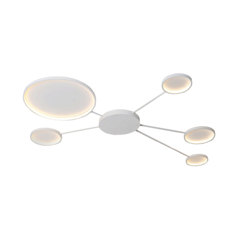 Modern Spoke Design Led Flush Mount Acrylic Ceiling Light In Black/White Warm/White Illumination