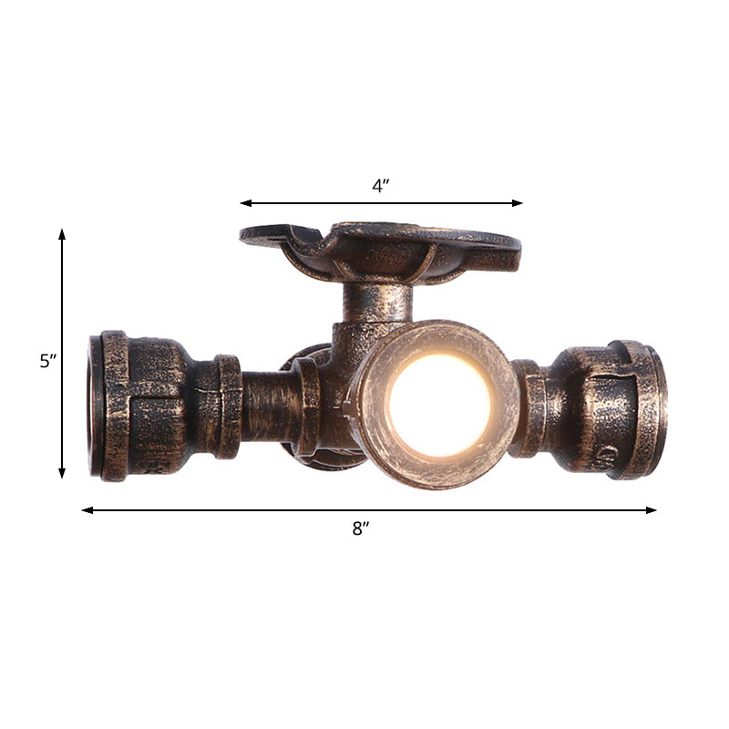 Industrial Rustic Semi-Flush Balcony Light - 4 Wrought Iron Lights - Aged Bronze Ceiling Fixture