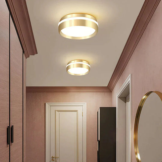 Modern Minimalist Gateway Round Gold LED Small Ceiling Lamp