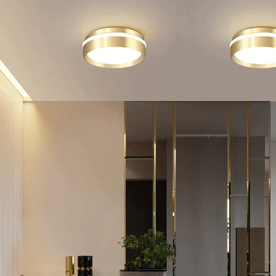 Modern Minimalist Gateway Round Gold LED Small Ceiling Lamp