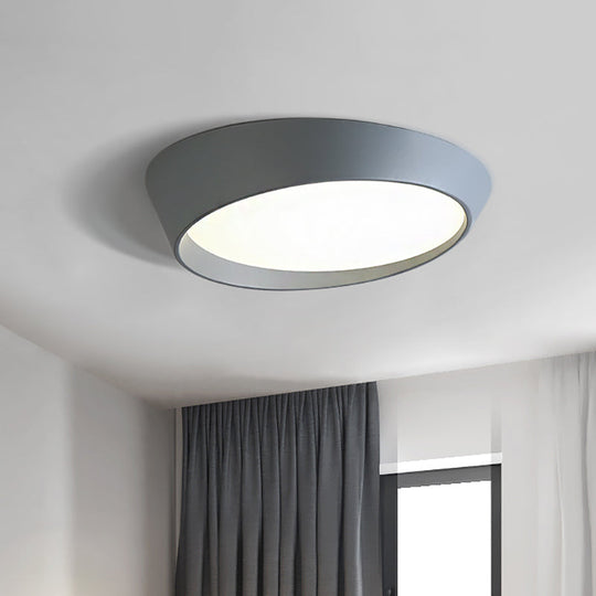 Nordic LED Round Ceiling Light Fixture - Acrylic Flush Mount Lamp for Bedroom in White/Grey/Green - 16"/19.5" Dia