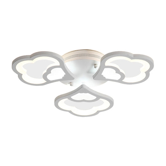 LED Flower Acrylic Ceiling Flush Light - 12 Head White Fixture with Warm/White Light, Perfect for Bedroom