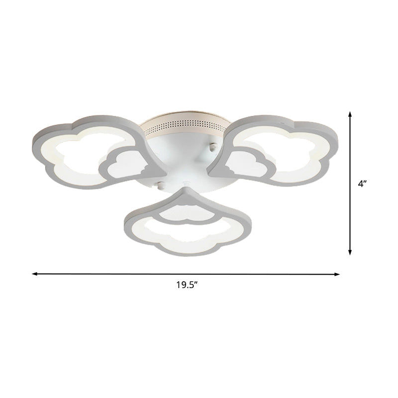 LED Flower Acrylic Ceiling Flush Light - 12 Head White Fixture with Warm/White Light, Perfect for Bedroom