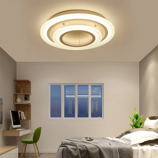 Minimalist Acrylic Flush Mount LED Ceiling Lamp - Multi-Layer, 2/3/4-Head, Warm/White Light