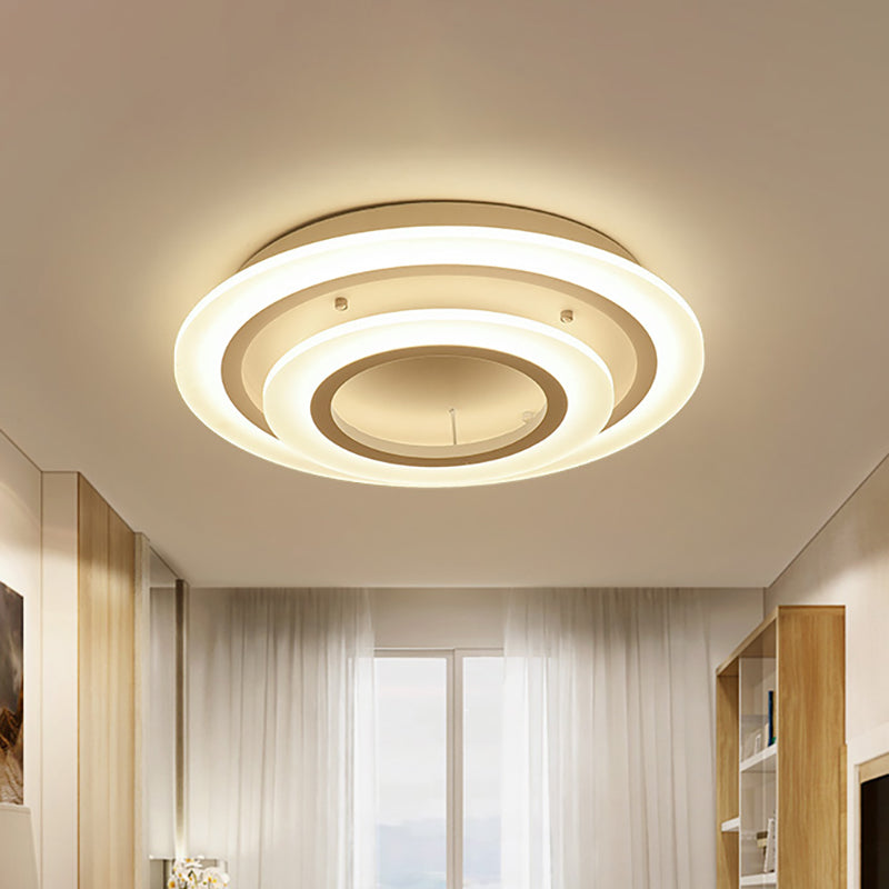 Minimalist Acrylic Flush Mount LED Ceiling Lamp - Multi-Layer, 2/3/4-Head, Warm/White Light