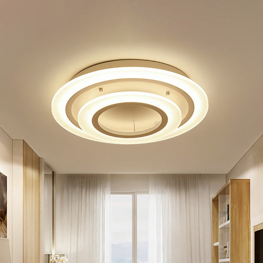 Minimalist Acrylic Flush Mount LED Ceiling Lamp - Multi-Layer, 2/3/4-Head, Warm/White Light