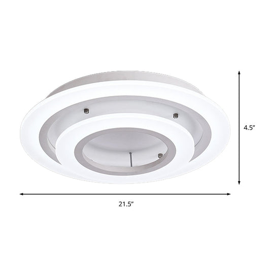 Minimalist Acrylic Flush Mount LED Ceiling Lamp - Multi-Layer, 2/3/4-Head, Warm/White Light