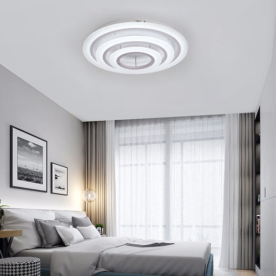 Minimalist Acrylic Flush Mount Led Ceiling Lamp - Multi-Layer 2/3/4-Head Warm/White Light