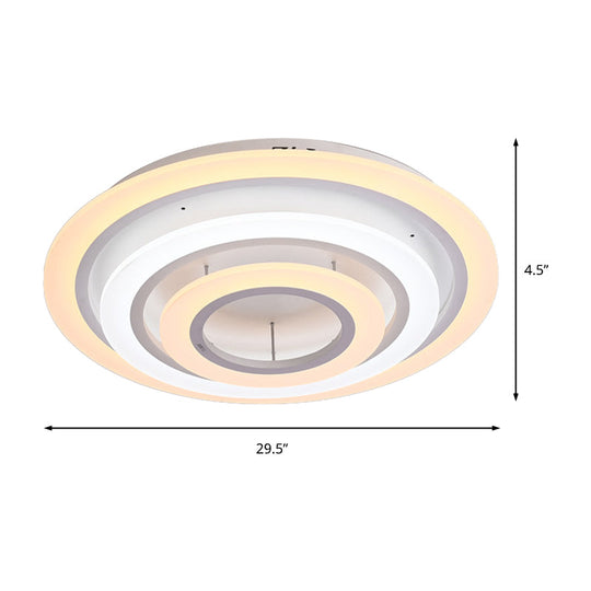 Minimalist Acrylic Flush Mount LED Ceiling Lamp - Multi-Layer, 2/3/4-Head, Warm/White Light