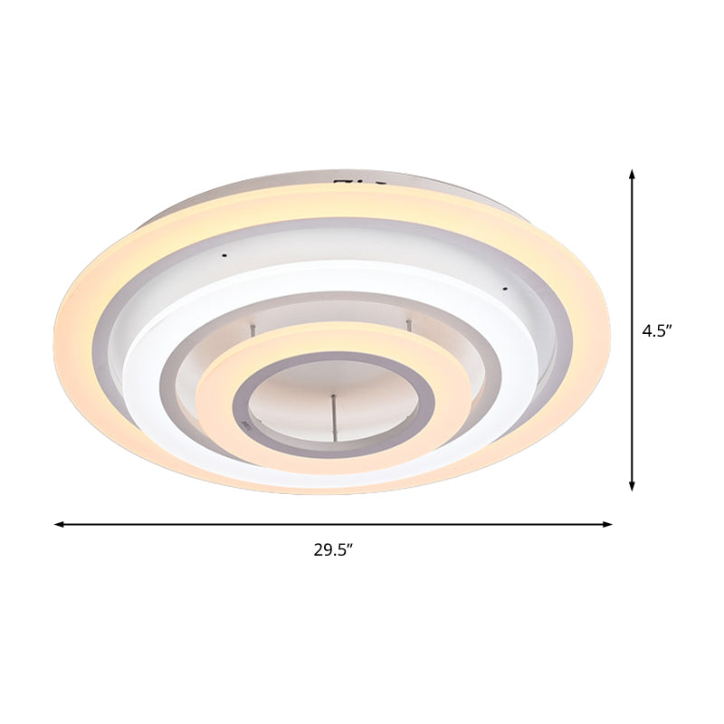 Minimalist Acrylic Flush Mount Led Ceiling Lamp - Multi-Layer 2/3/4-Head Warm/White Light