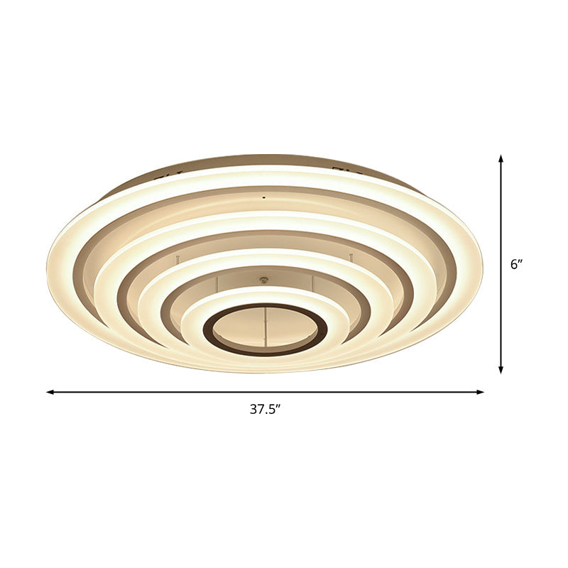 Minimalist Acrylic Flush Mount LED Ceiling Lamp - Multi-Layer, 2/3/4-Head, Warm/White Light