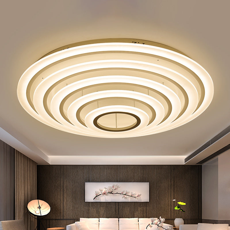 Minimalist Acrylic Flush Mount LED Ceiling Lamp - Multi-Layer, 2/3/4-Head, Warm/White Light