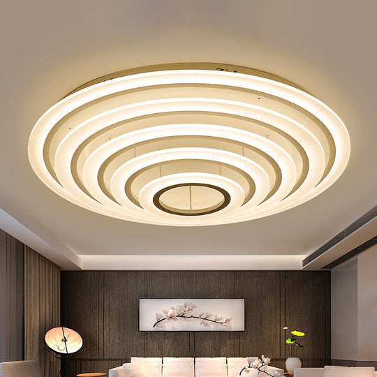 Minimalist Acrylic Flush Mount Led Ceiling Lamp - Multi-Layer 2/3/4-Head Warm/White Light 5 / White