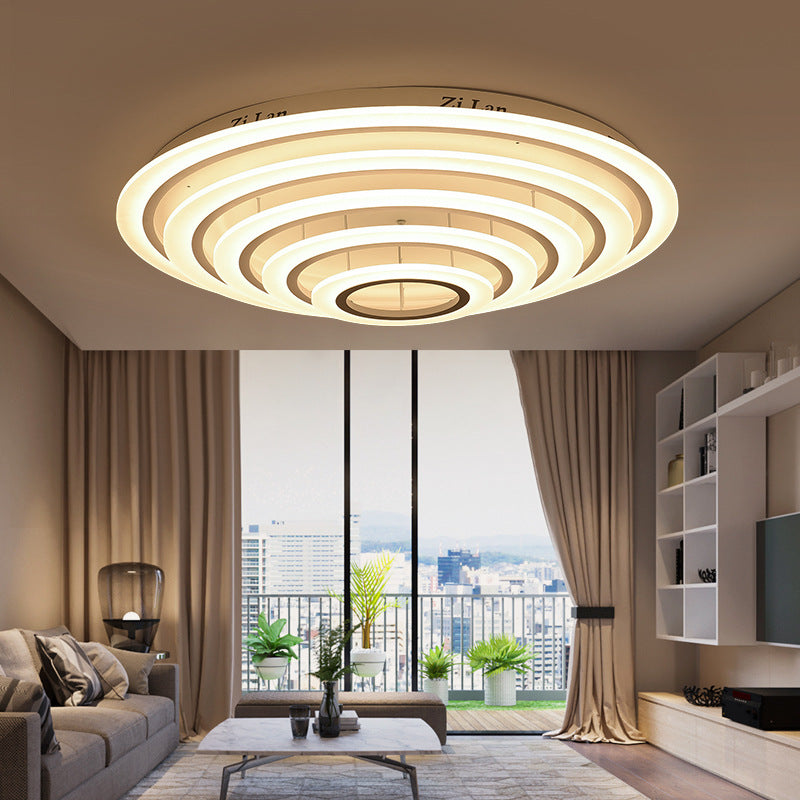 Minimalist Acrylic Flush Mount LED Ceiling Lamp - Multi-Layer, 2/3/4-Head, Warm/White Light