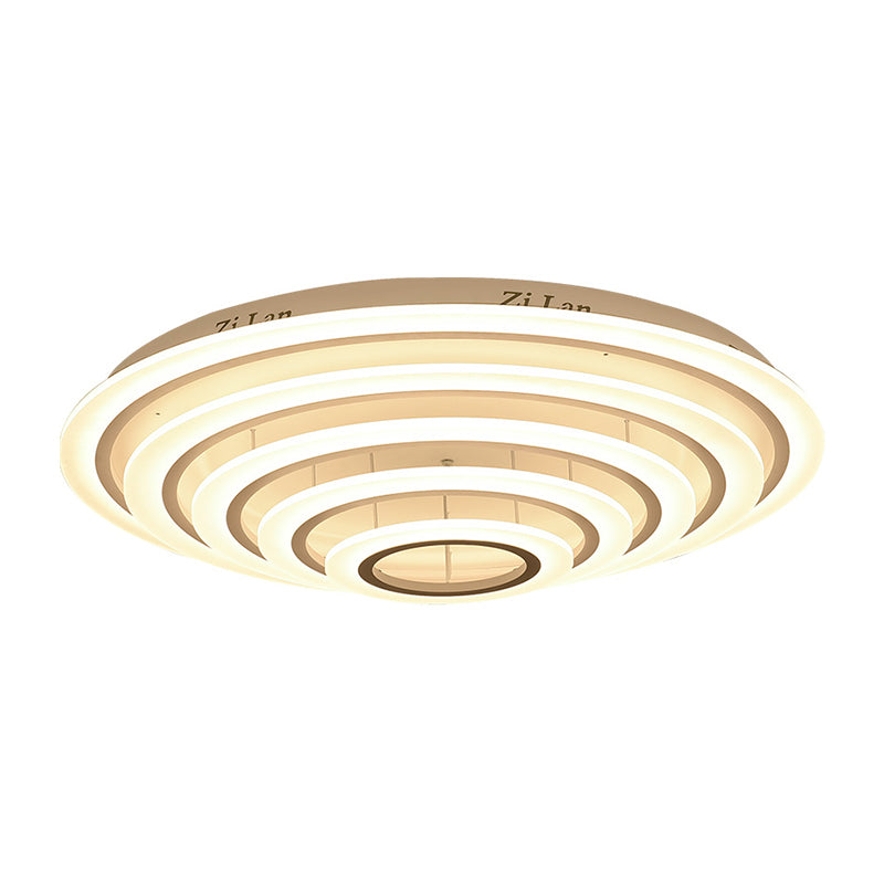 Minimalist Acrylic Flush Mount LED Ceiling Lamp - Multi-Layer, 2/3/4-Head, Warm/White Light