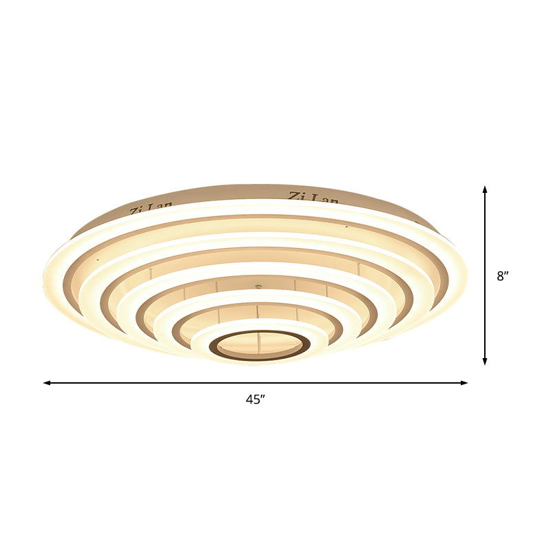 Minimalist Acrylic Flush Mount LED Ceiling Lamp - Multi-Layer, 2/3/4-Head, Warm/White Light