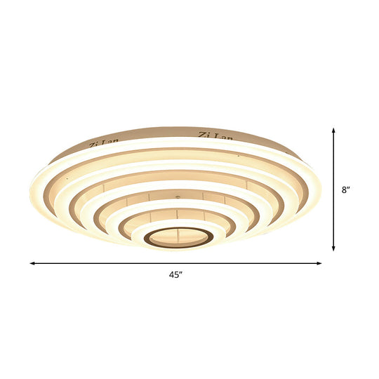 Minimalist Acrylic Flush Mount LED Ceiling Lamp - Multi-Layer, 2/3/4-Head, Warm/White Light