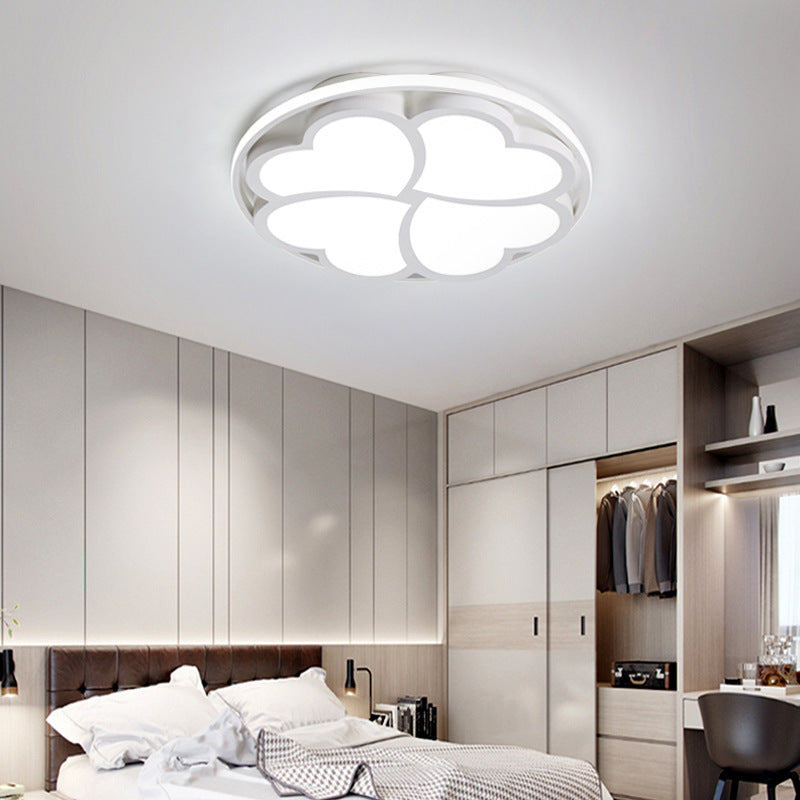 Heart-Shaped Led Flush Mount Ceiling Lamp In White Light For Bedroom