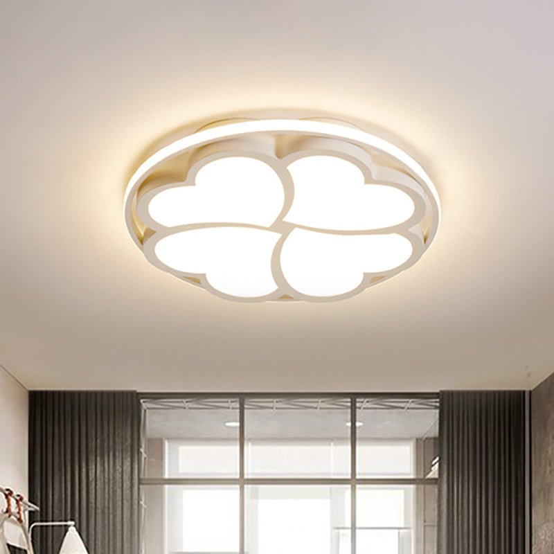 Heart-Shaped LED Flush Mount Ceiling Lamp in White Light for Bedroom