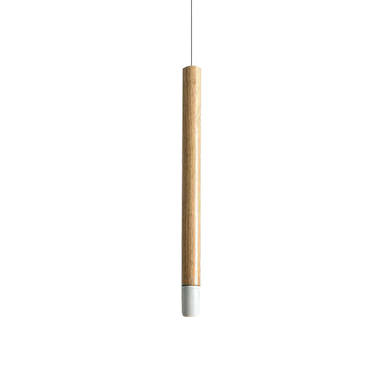 Contemporary Wooden Flute Pendant Lighting In Black/White: 1-Light Ceiling Fixture