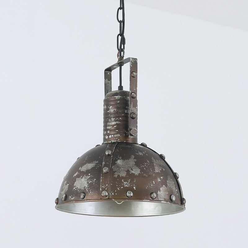 Loft-Style Rustic Hanging Ceiling Lamp With Metallic Finish For Chimney Restaurant Down Lighting