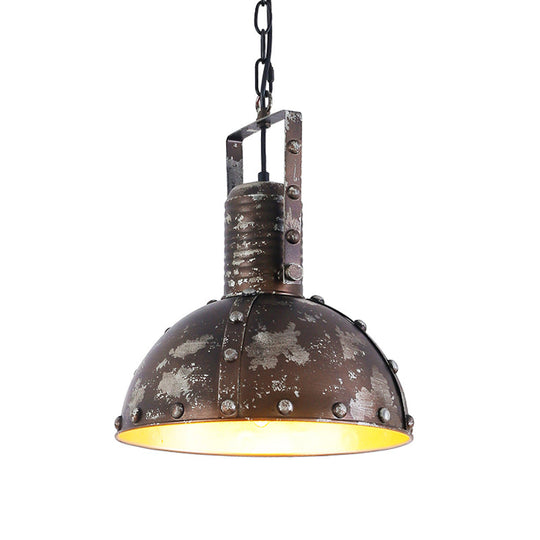 Loft-Style Rustic Hanging Ceiling Lamp With Metallic Finish For Chimney Restaurant Down Lighting