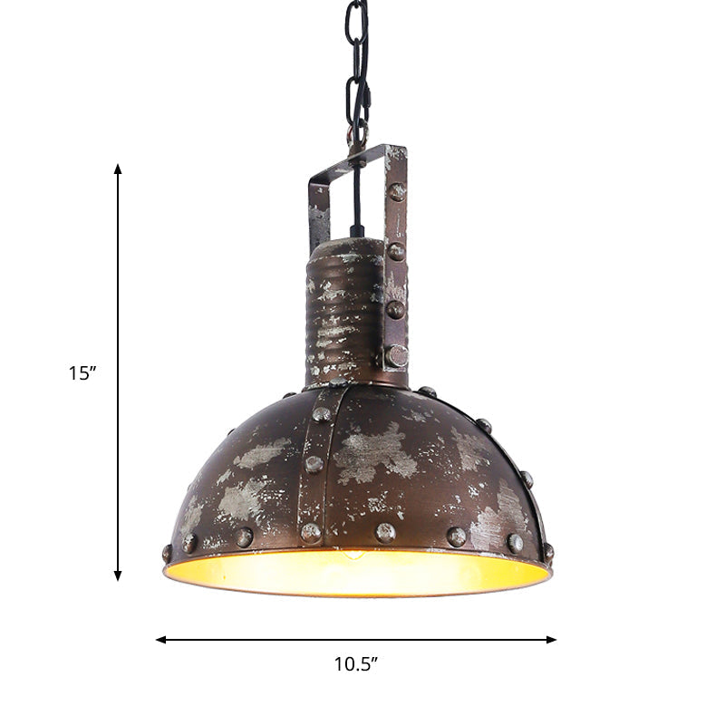 Loft-Style Rustic Hanging Ceiling Lamp With Metallic Finish For Chimney Restaurant Down Lighting