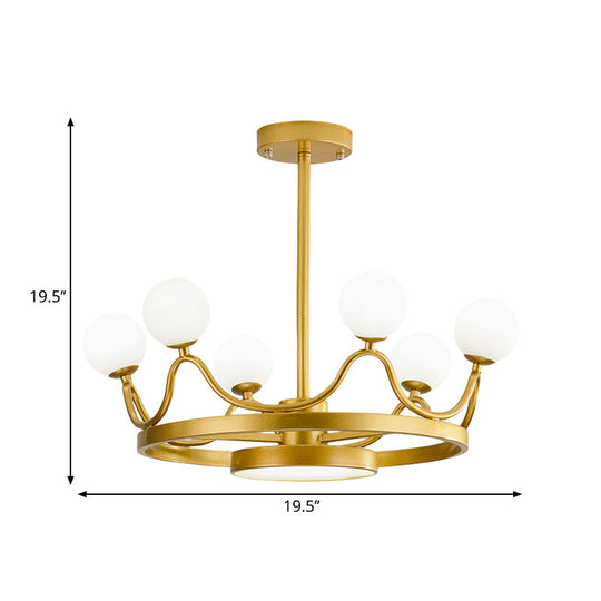 Modern Gold Linear Metal Chandelier, 6-Head Nursery Room Light Fixture