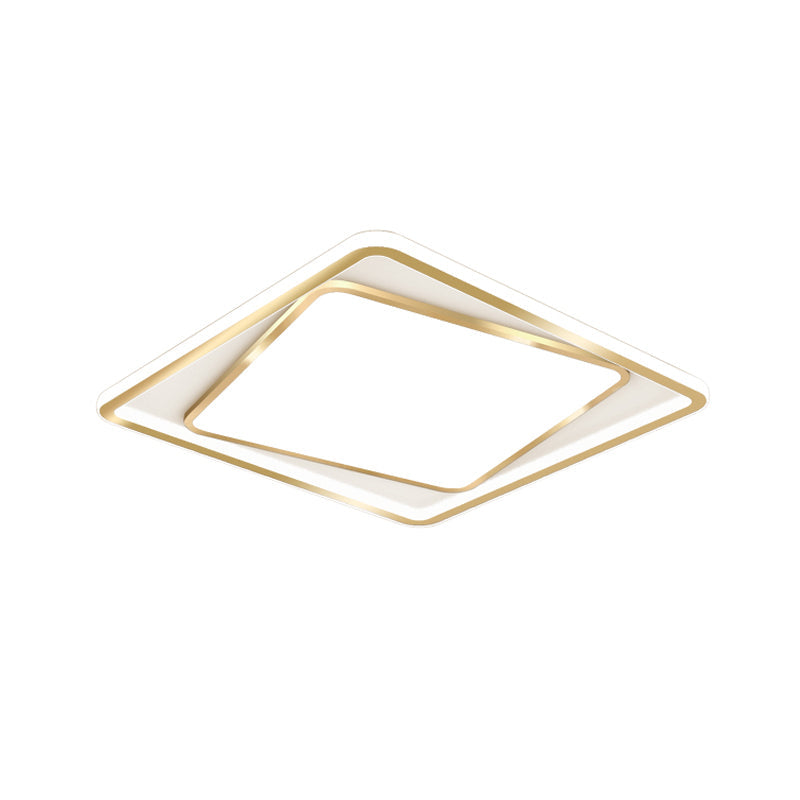 Minimalistic Metal Gold Flush Mount Lamp - 16.5"/20.5" Wide LED Ceiling Lighting (Customizable - 7-day Delivery)