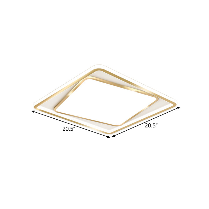 Minimalistic Metal Gold Flush Mount Lamp - 16.5"/20.5" Wide LED Ceiling Lighting (Customizable - 7-day Delivery)